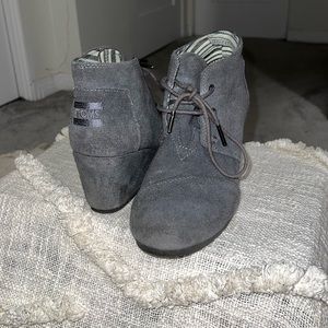 Gray Bootie Wedges